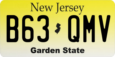 NJ license plate B63QMV