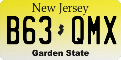 NJ license plate B63QMX