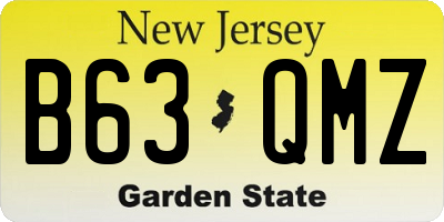 NJ license plate B63QMZ