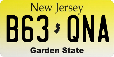 NJ license plate B63QNA