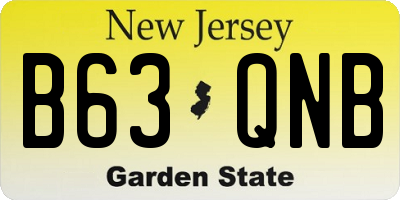 NJ license plate B63QNB