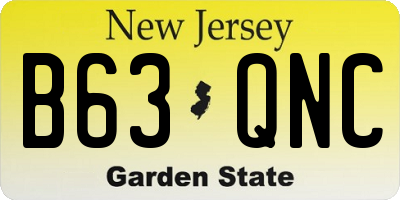 NJ license plate B63QNC