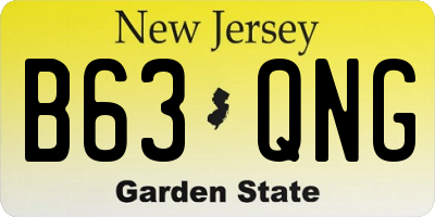 NJ license plate B63QNG