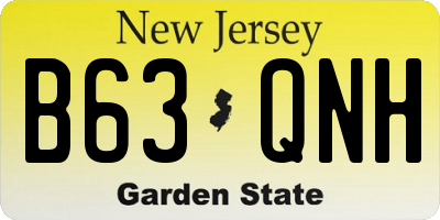 NJ license plate B63QNH