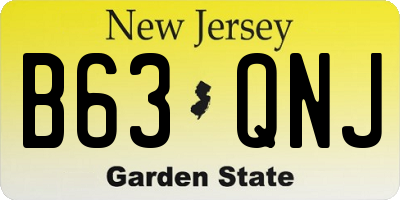 NJ license plate B63QNJ