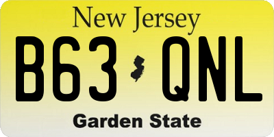 NJ license plate B63QNL