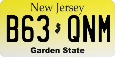 NJ license plate B63QNM