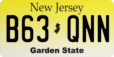 NJ license plate B63QNN