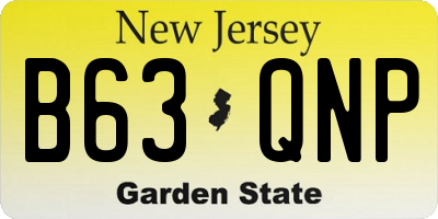 NJ license plate B63QNP