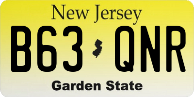 NJ license plate B63QNR