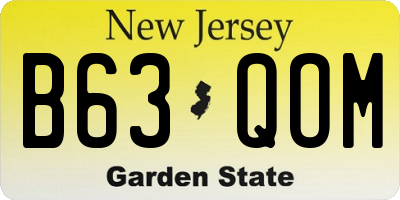 NJ license plate B63QOM