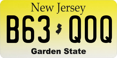NJ license plate B63QOQ