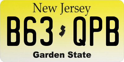 NJ license plate B63QPB