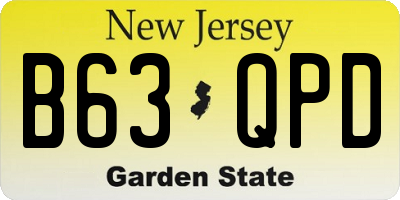 NJ license plate B63QPD