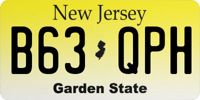 NJ license plate B63QPH