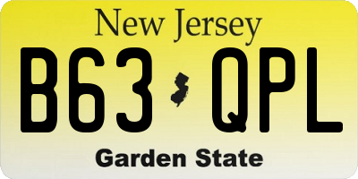 NJ license plate B63QPL