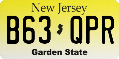 NJ license plate B63QPR
