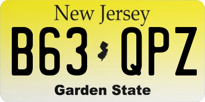 NJ license plate B63QPZ