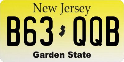 NJ license plate B63QQB