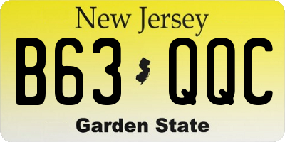 NJ license plate B63QQC