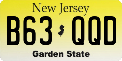 NJ license plate B63QQD