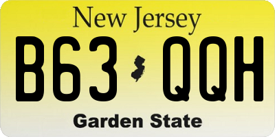 NJ license plate B63QQH