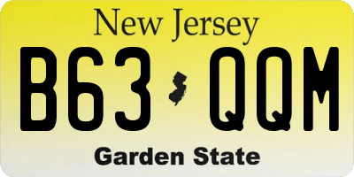 NJ license plate B63QQM