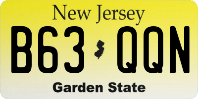 NJ license plate B63QQN