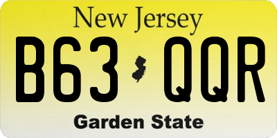 NJ license plate B63QQR