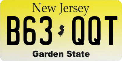 NJ license plate B63QQT