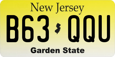 NJ license plate B63QQU