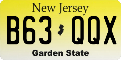 NJ license plate B63QQX