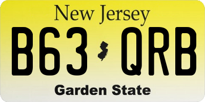 NJ license plate B63QRB