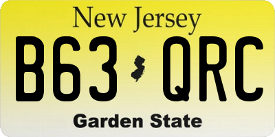 NJ license plate B63QRC