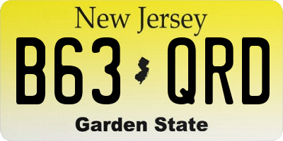 NJ license plate B63QRD