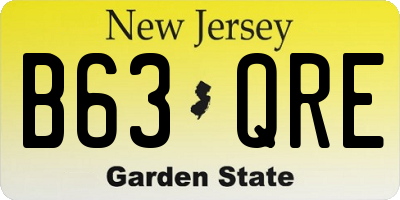 NJ license plate B63QRE