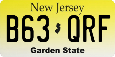 NJ license plate B63QRF