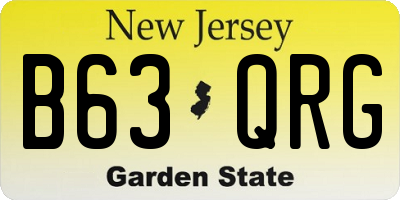 NJ license plate B63QRG