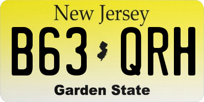 NJ license plate B63QRH