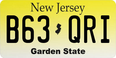 NJ license plate B63QRI