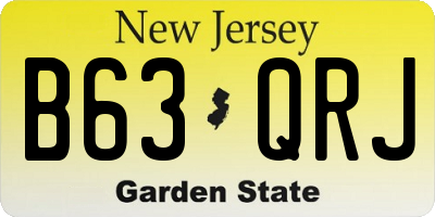 NJ license plate B63QRJ