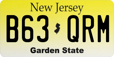 NJ license plate B63QRM