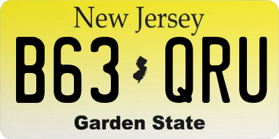 NJ license plate B63QRU