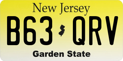 NJ license plate B63QRV