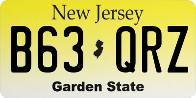 NJ license plate B63QRZ