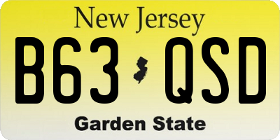 NJ license plate B63QSD
