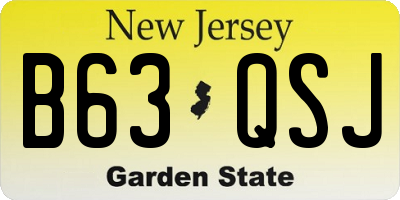 NJ license plate B63QSJ
