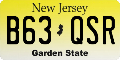 NJ license plate B63QSR