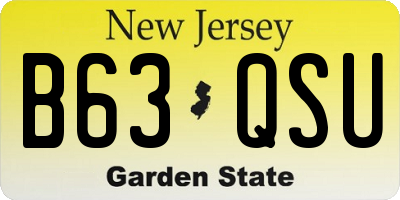 NJ license plate B63QSU