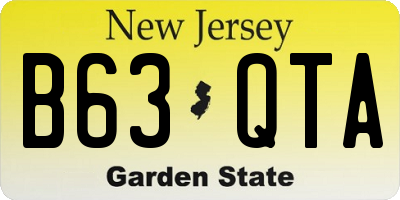 NJ license plate B63QTA